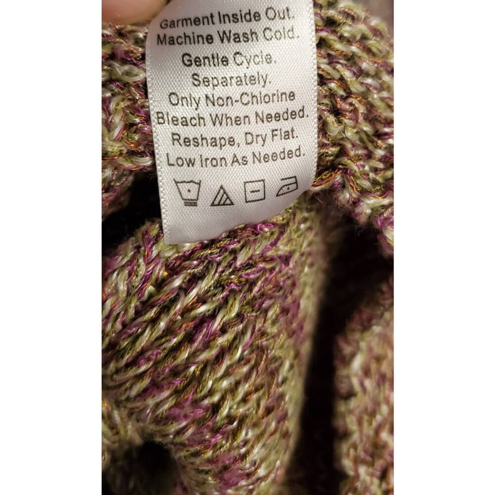 Coldwater Creek Short Sleeve Oversized Multicolored Knit Sweater Plus Size 1X - Picture 6 of 6